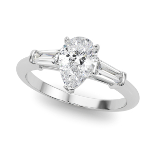 Yui Natural Diamond Prong Set Trilogy Engagement Ring