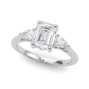 Yamila Lab-Created Diamond 4 Prong Set Trilogy Engagement Ring