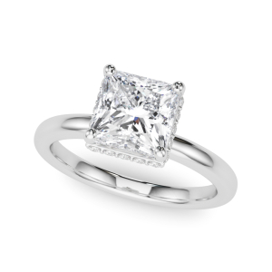 Yania Natural Diamond 4 Prong Set Halo Engagement Ring