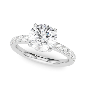 Yennifer Natural Diamond 4 Prong Set Halo Engagement Ring