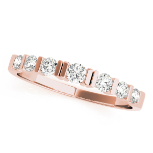 Lab-Created Diamond Rose Gold Bar-Set 7 Stone