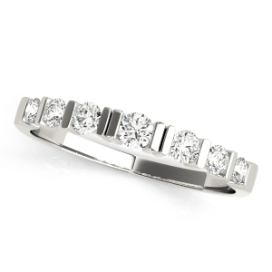 Lab-Created Diamond Silver Bar-Set 7 Stone