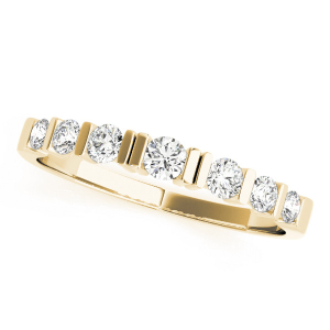 Lab-Created Diamond Yellow Gold Bar-Set 7 Stone