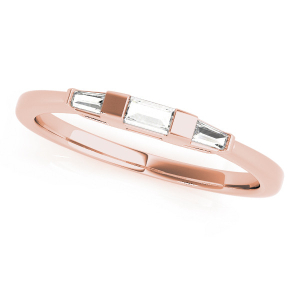 leann Lab-Created Rose Gold Bar-Set Trilogy Ring Diamond Rings