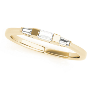 leann Lab-Created Yellow Gold Bar-Set Trilogy Ring Diamond Rings