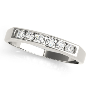 Jurni Lab-Created Silver Channel-Set Eternity Diamond Rings