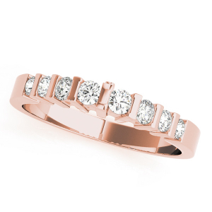 Lab-Created Diamond Rose Gold Bar-Set Half Eternity