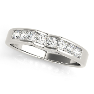 Lujain Lab-Created Silver Channel-Set Eternity Diamond Rings