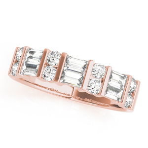 Marsali Natural Rose Gold Bar-Set Eternity Diamond Rings