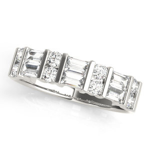 Marsali Natural Silver Bar-Set Eternity Diamond Rings