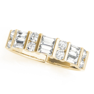 Marsali Natural Yellow Gold Bar-Set Eternity Diamond Rings