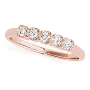 Abril Lab-Created Rose Gold Prong 5 Stone Ring Diamond Rings