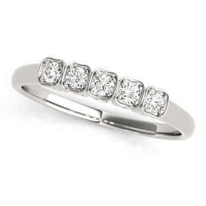 Abril 0.12 Carat Lab-Created Round cut Prong 5 Stone Ring Diamond Rings