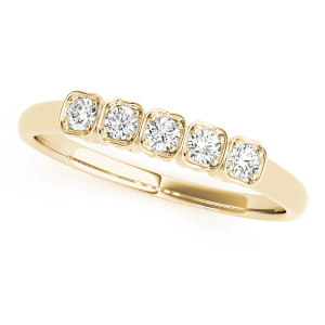 Abril Lab-Created Yellow Gold Prong 5 Stone Ring Diamond Rings