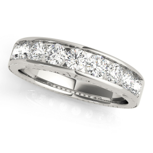 Lamya Lab-Created Silver Channel-Set Eternity Diamond Rings