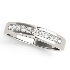 Retal Lab-Created Silver Channel-Set Eternity Diamond Rings