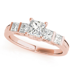 Allora Lab-Created Rose Gold Bar And Prong Set Eternity Diamond Rings