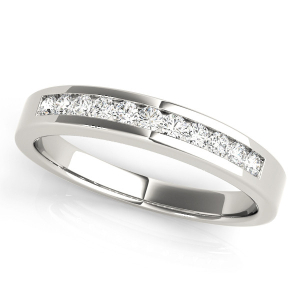 Rocky Lab-Created Silver Channel-Set Eternity Diamond Rings