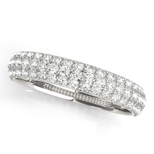 Fanta Lab-Created Silver Pave-Set Eternity Diamond Rings