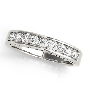 Leisha Lab-Created Silver Channel-Set Eternity Diamond Rings