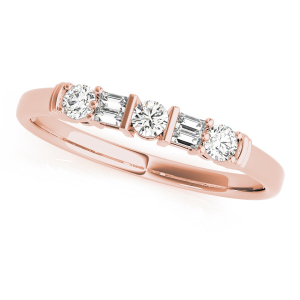 Maevery Natural Rose Gold Bar And Prong Set Eternity Diamond Rings