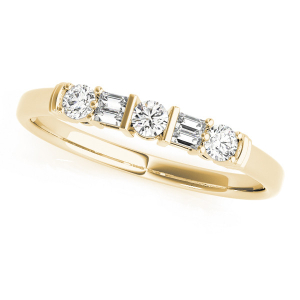 Maevery Natural Yellow Gold Bar And Prong Set Eternity Diamond Rings