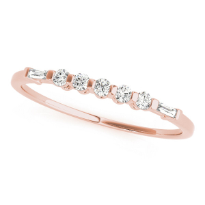 Miyani Natural Rose Gold Bar And Prong Set Eternity Diamond Rings