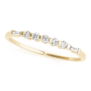 Miyani Natural Yellow Gold Bar And Prong Set Eternity Diamond Rings