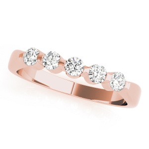 Celina Lab-Created Rose Gold Bezel 5 Stone Ring Diamond Rings