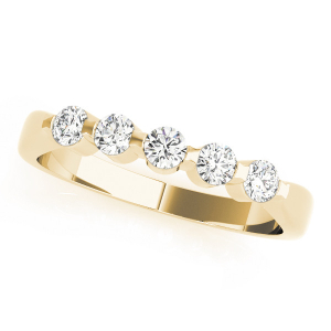 Celina Lab-Created Yellow Gold Bezel 5 Stone Ring Diamond Rings