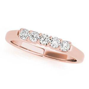 Aniya Lab-Created Rose Gold Prong 5 Stone Ring Diamond Rings