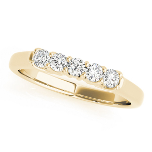 Aniya Lab-Created Yellow Gold Prong 5 Stone Ring Diamond Rings