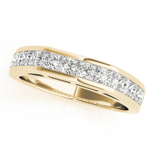 Aisley Lab-Created Yellow Gold Bar-Set Eternity Diamond Rings