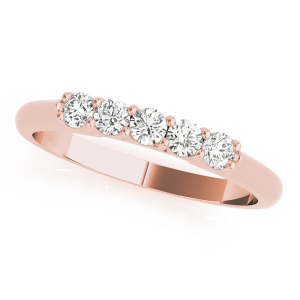 Akira Lab-Created Rose Gold Prong 5 Stone Ring Diamond Rings