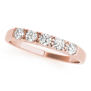 Avayah Lab-Created Rose Gold Prong 5 Stone Ring Diamond Rings