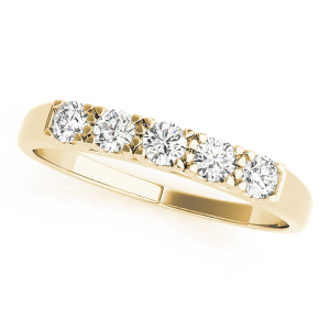 Avayah Lab-Created Yellow Gold Prong 5 Stone Ring Diamond Rings