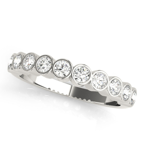 Lab-Created Round cut Bezel-Set  Half Eternity Diamond Rings