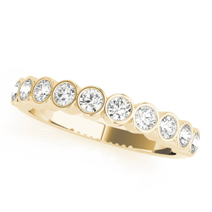 Lab-Created Yellow Gold Bezel-Set Half Eternity Diamond Rings