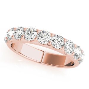 Paola Lab-Created Rose Gold Prong Half Eternity Diamond Rings