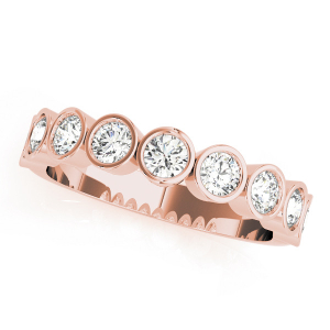 Lab-Created Rose Gold Bezel-Set Half Eternity Diamond Rings