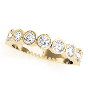 Lab-Created Yellow Gold Bezel-Set Half Eternity Diamond Rings