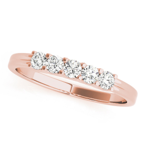 Anika Lab-Created Rose Gold 4 Prong 5 Stone Ring Diamond Rings