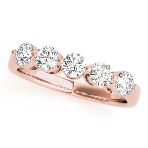 Addelyn Lab-Created Rose Gold Prong 5 Stone Ring Diamond Rings