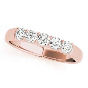 Caitlyn Lab-Created Rose Gold Prong 5 Stone Ring Diamond Rings