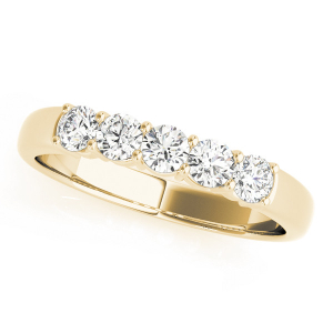 Caitlyn Lab-Created Yellow Gold Prong 5 Stone Ring Diamond Rings