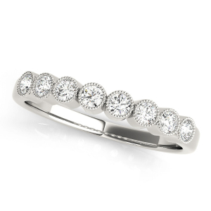 Lab-Created Bezel-Set Half Eternity Diamond Rings