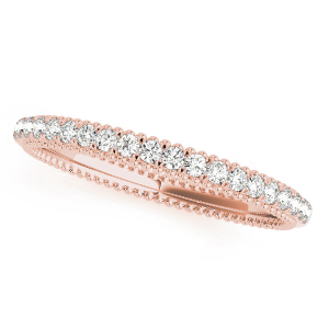 Aubrialle Lab-Created Rose Gold Prong Three Quarter Eternity Diamond Rings