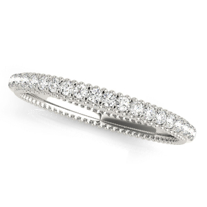 Aubrialle 0.16 Carat Lab-Created Round cut Prong Three Quarter Eternity Diamond Rings