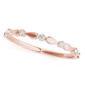 Lab-Created Rose Gold Bezel-Set 7 Stone Diamond Ring