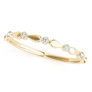 Lab-Created Yellow Gold Bezel-Set 7 Stone Diamond Rings